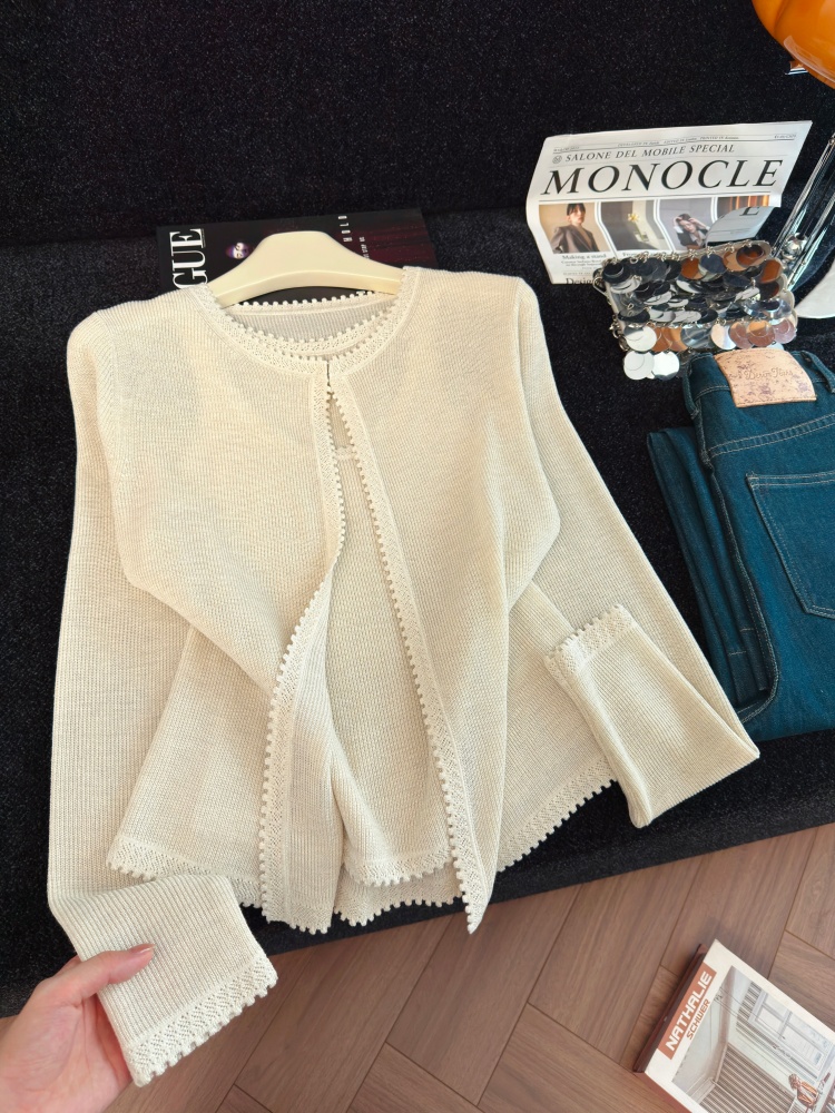 Elegant Knit Two-Piece Set for Women Sexy Cami and Long Sleeve Cardigan - Image 2