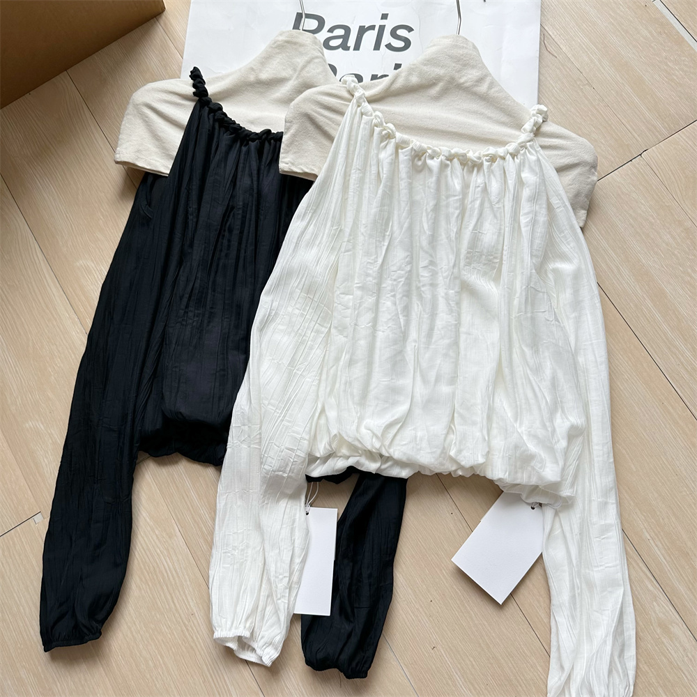 French Off-Shoulder Shirt Women Lazy Style Design Niche High-End Top - Image 4