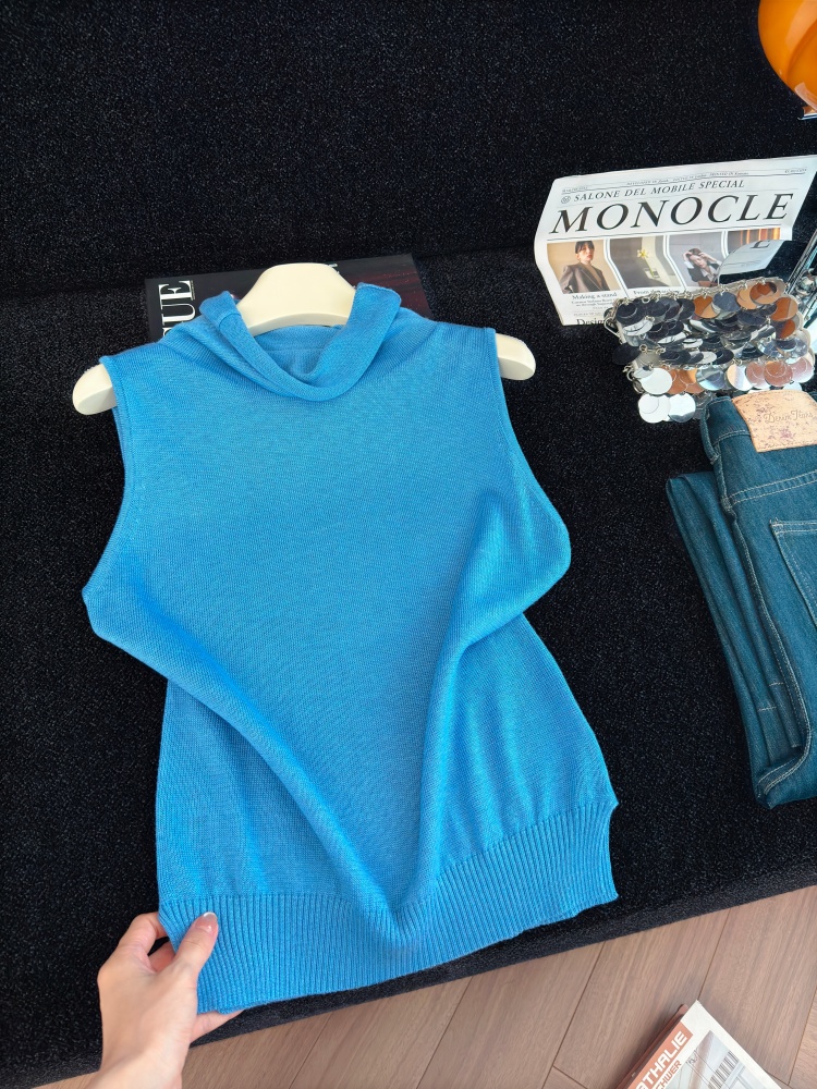 Korean Style Slimming High Neck Knit Vest for Women Early Autumn New Simple Wearable Comfortable Top - Image 2