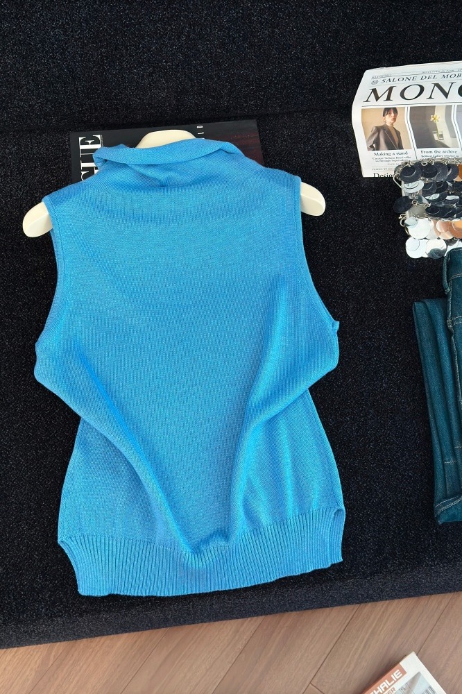 Korean Style Slimming High Neck Knit Vest for Women Early Autumn New Simple Wearable Comfortable Top - Image 5