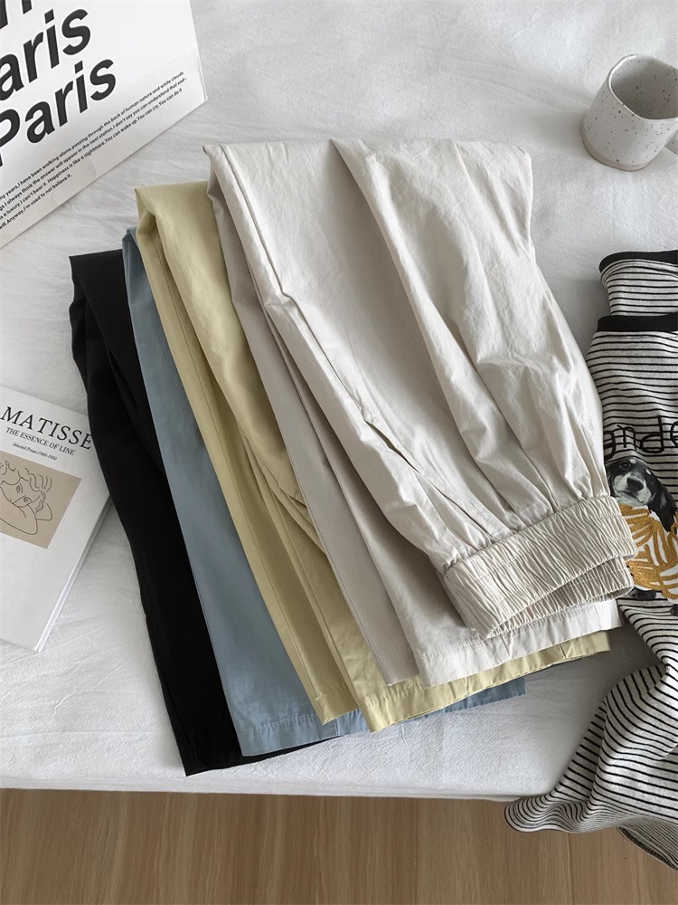 Lightweight Breathable Washed Cotton Balloon Pants Women Japanese Retro Grandma Pants Cropped Carrot Pants Summer Wide Leg - Image 2