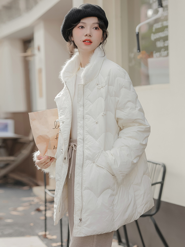 New Chinese Style Down Jacket Women Short Winter 2023 High-End Chinese Style Long Coat