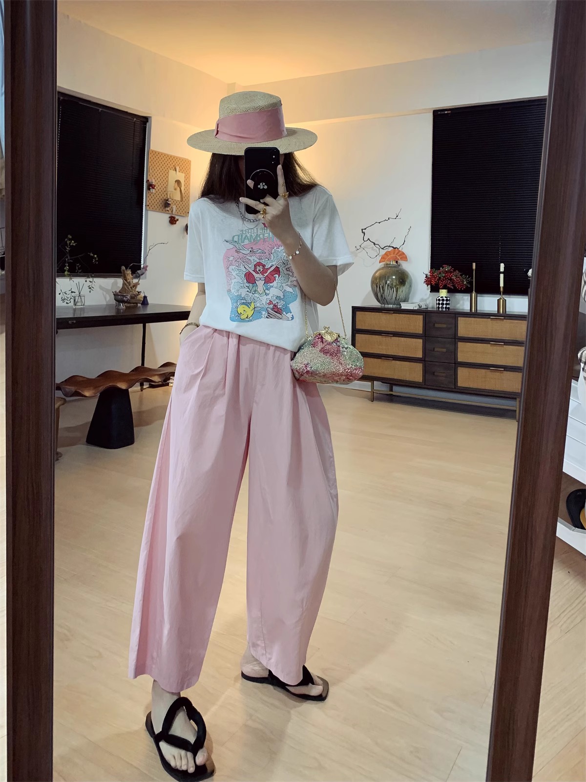 Women's Cotton Harem Pants High Waist Cropped Casual Pants - Image 3